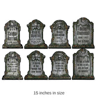48 Pack Bulk Halloween Packaged Tombstone Cutouts