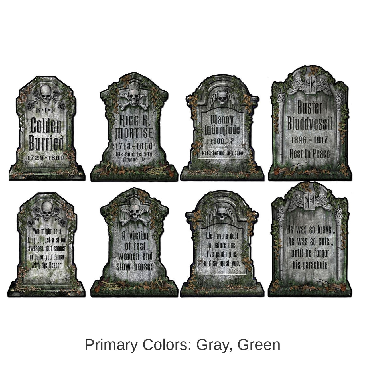 48 Pack Bulk Halloween Packaged Tombstone Cutouts