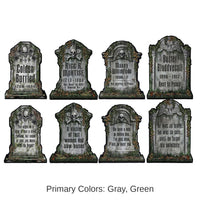 48 Pack Bulk Halloween Packaged Tombstone Cutouts