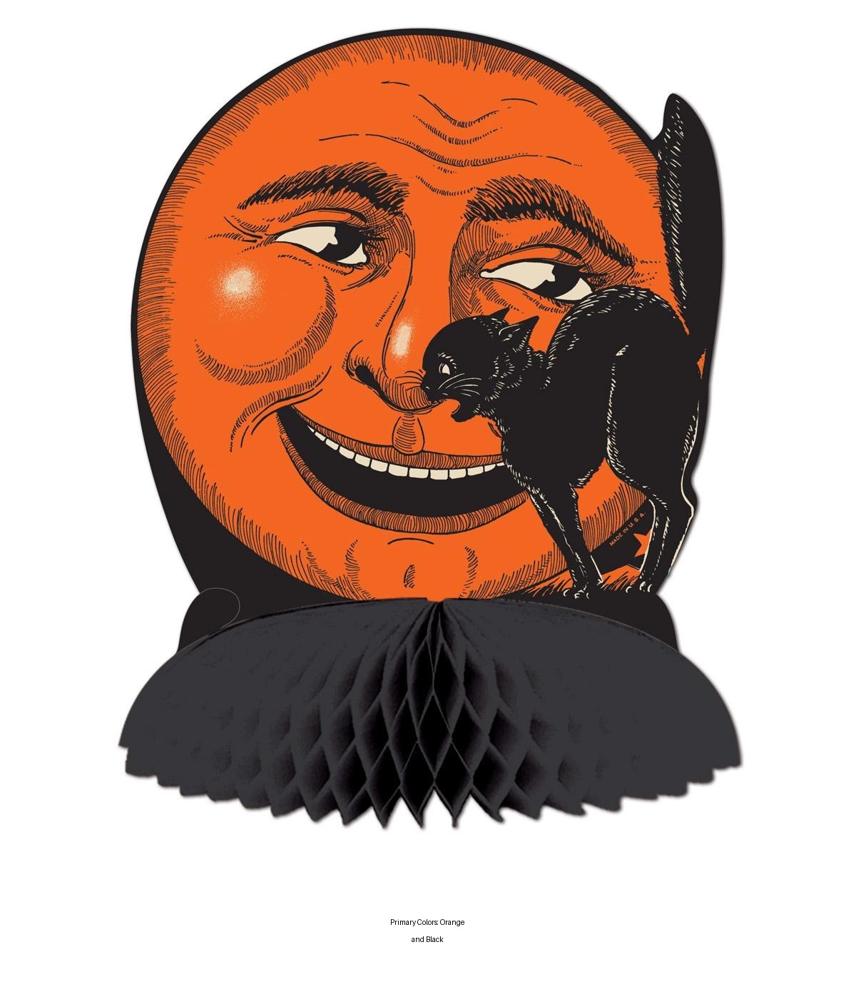 12 Pack Bulk Vintage Halloween Cat/Moon Centerpiece