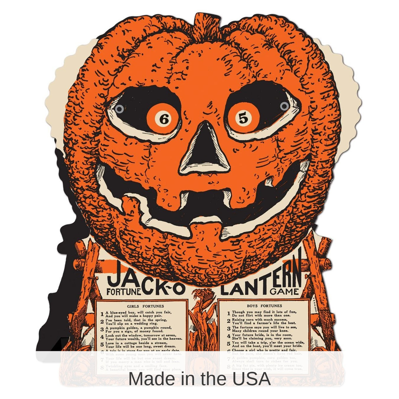 12 Pack Bulk Vintage Halloween Jack-O'-Lantern Fortune Wheel Game