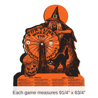 12 Pack Bulk Vintage Halloween Witch Fortune Wheel Game