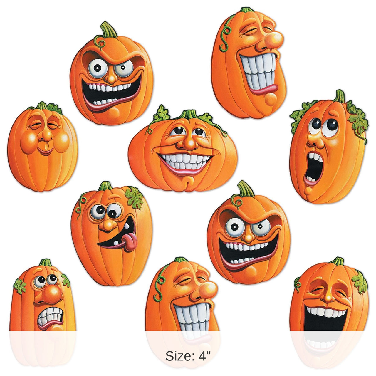 240 Pack Bulk Mini Wacky Jack-O-Lantern Cutouts