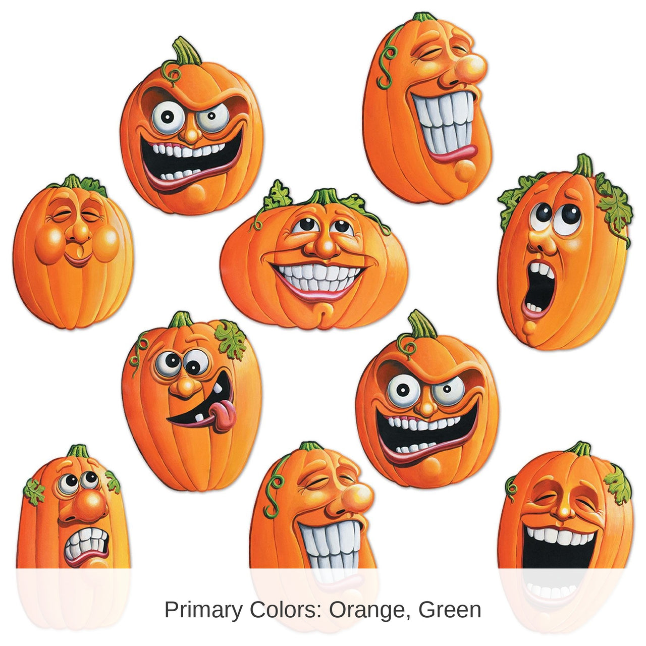 240 Pack Bulk Mini Wacky Jack-O-Lantern Cutouts