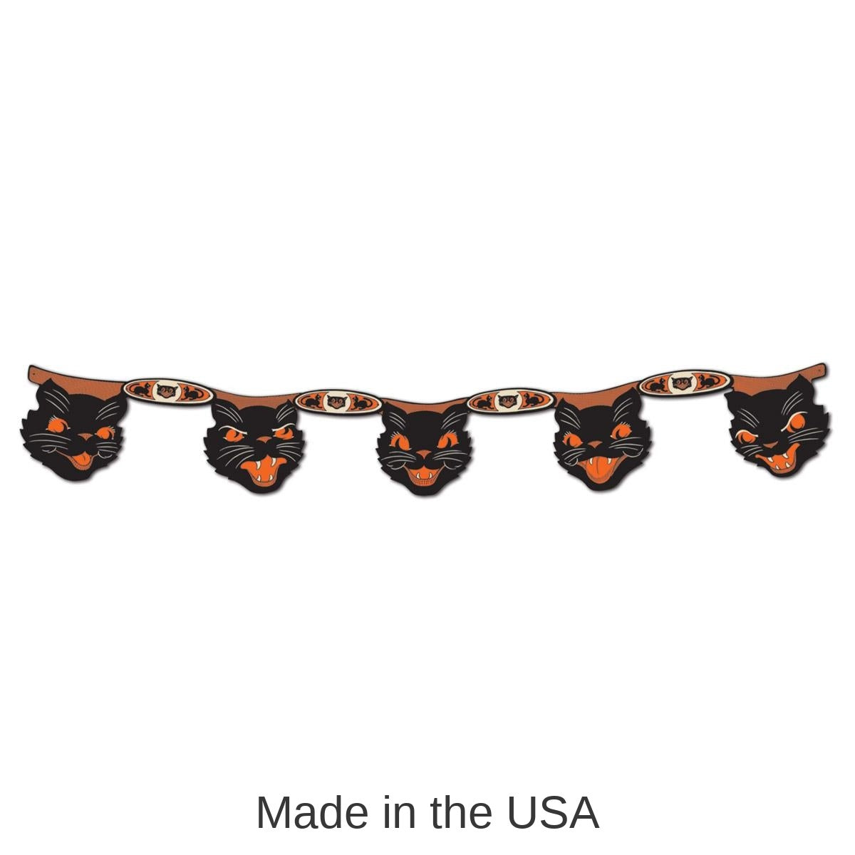 12 Pack Bulk Vintage Halloween Jointed Cat Streamer