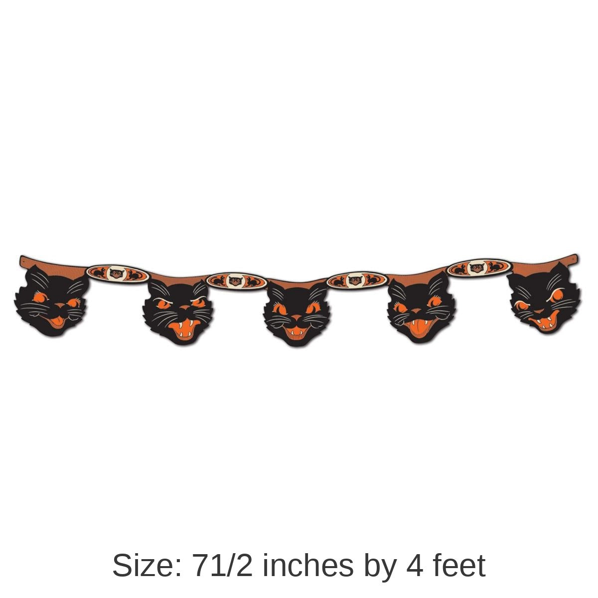 12 Pack Bulk Vintage Halloween Jointed Cat Streamer