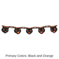 12 Pack Bulk Vintage Halloween Jointed Cat Streamer