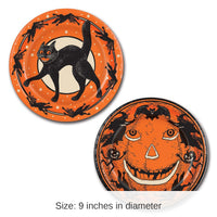 96 Pack Bulk Vintage Halloween Theme Paper Plates 9 inch
