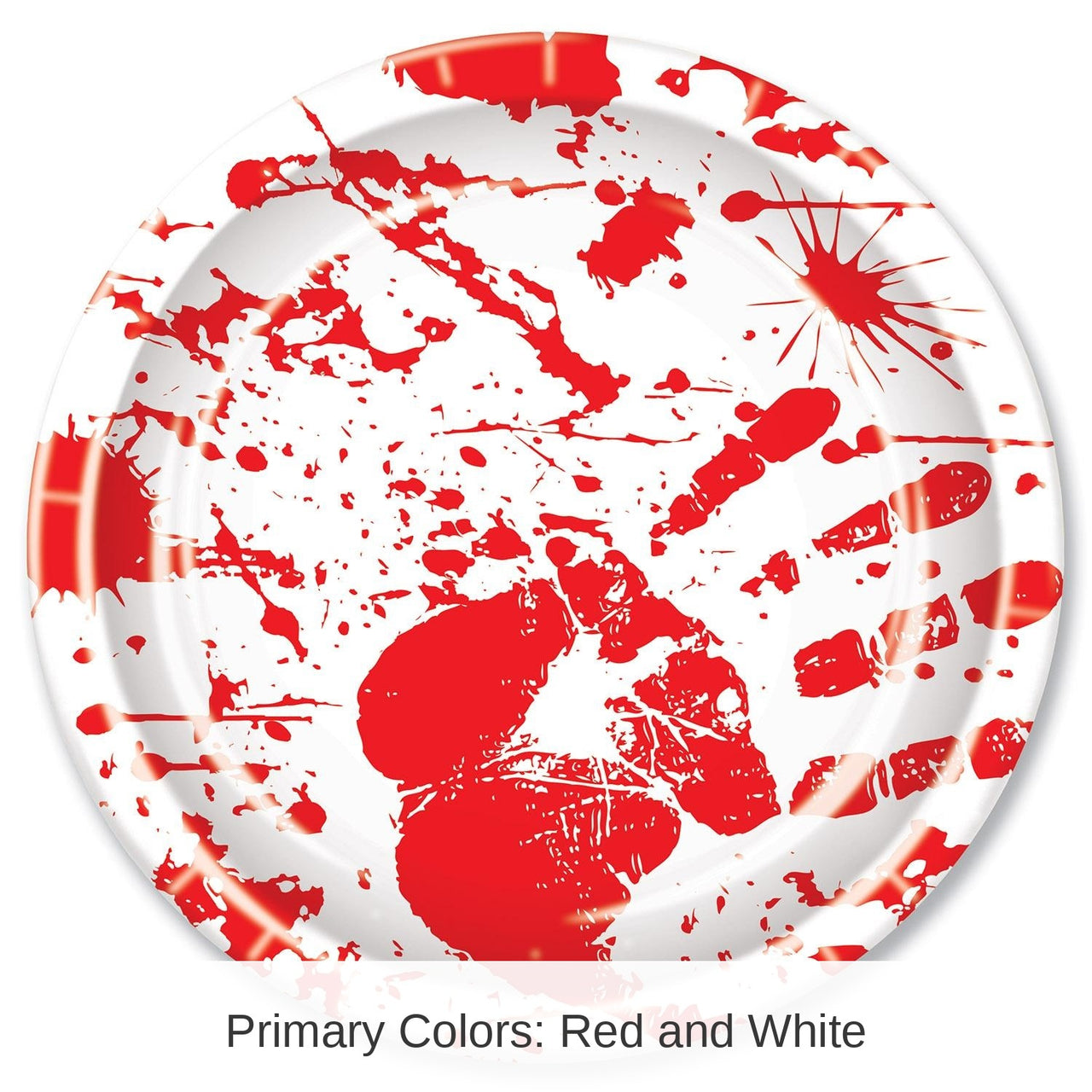 96 Pack Bulk Halloween Bloody Handprints Paper Plates 9 inch