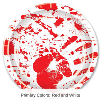 96 Pack Bulk Halloween Bloody Handprints Paper Plates 9 inch