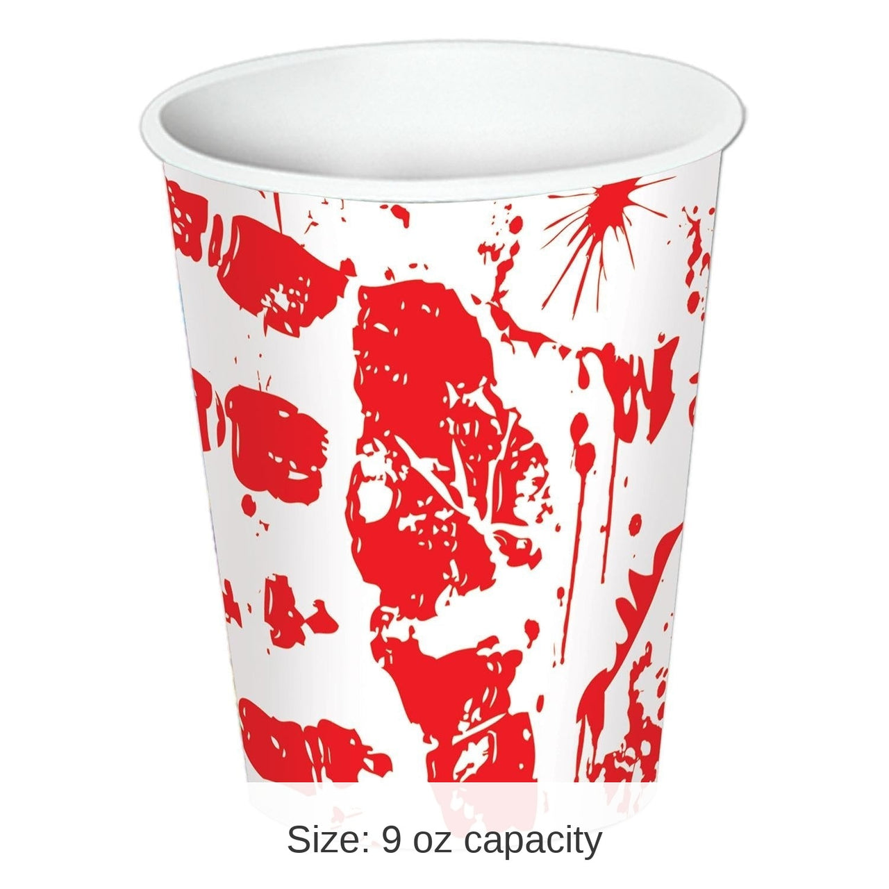 96 Pack Bulk Halloween Bloody Handprints Beverage Cups