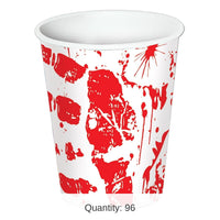 96 Pack Bulk Halloween Bloody Handprints Beverage Cups