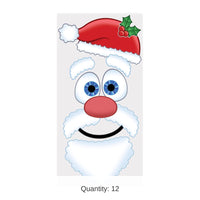 12 Pack Bulk Christmas Santa Face Door Cover