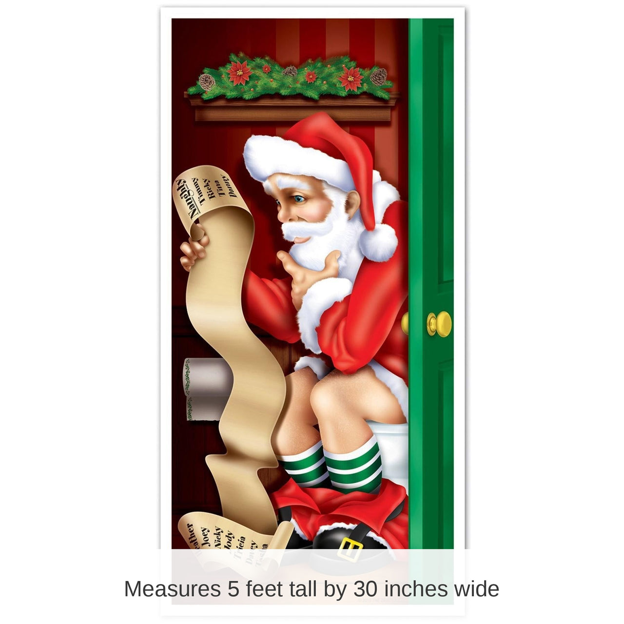 12 Pack Bulk Christmas Santa Restroom Door Cover