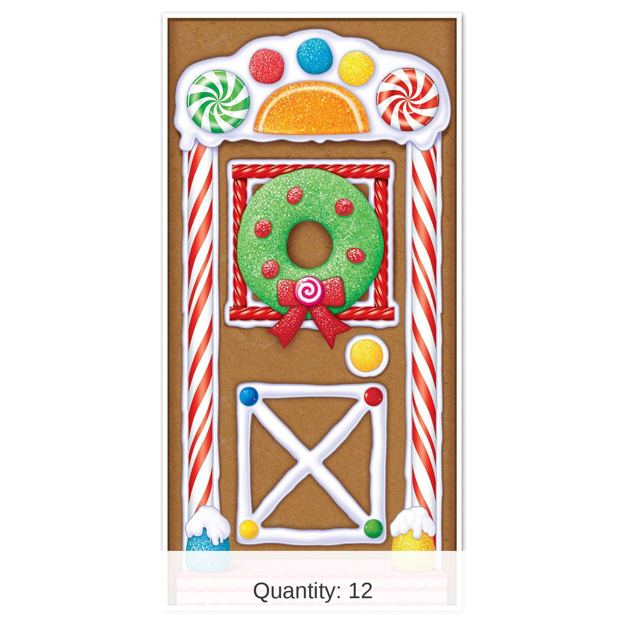 12 Pack Bulk Christmas Gingerbread House Door Cover