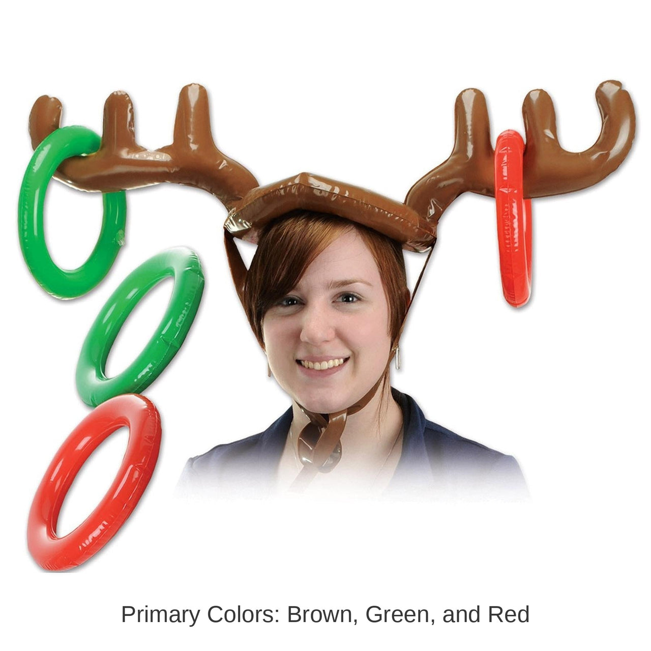 12 Pack Bulk Christmas Inflatable Reindeer Ring Toss