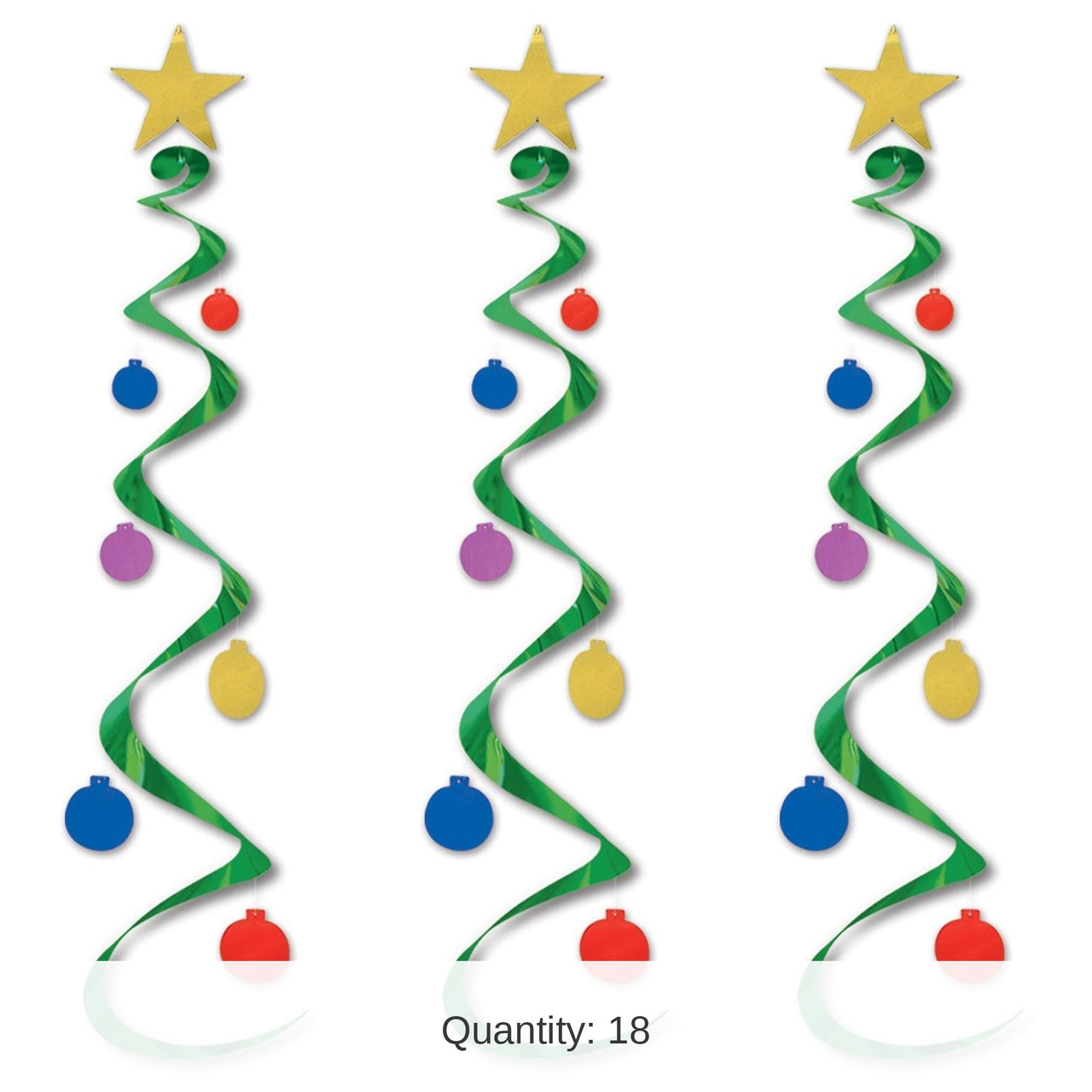 18 Piece Bulk Christmas Tree Whirls