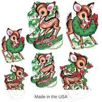 72 Pack Bulk Vintage Christmas Reindeer Cutouts