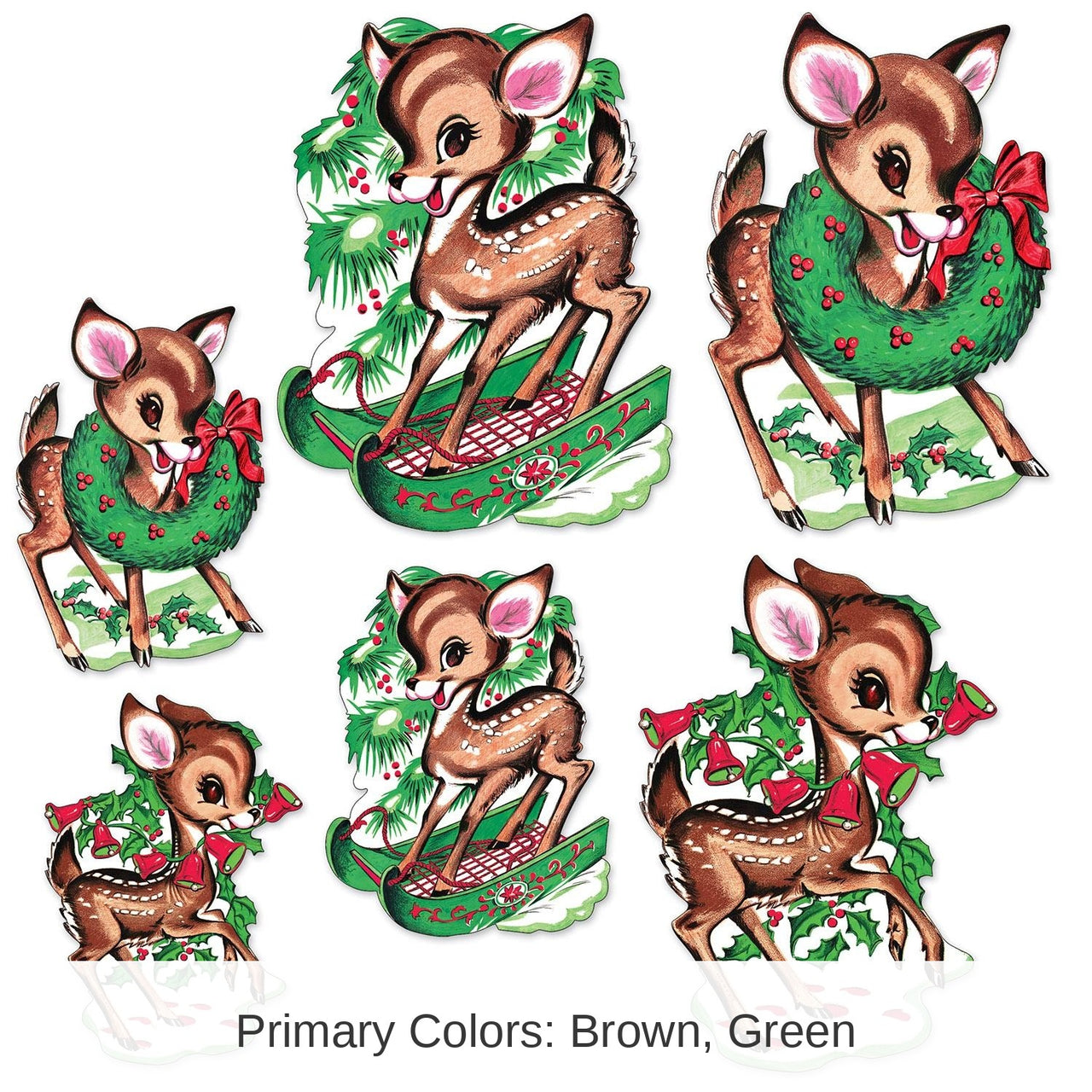 72 Pack Bulk Vintage Christmas Reindeer Cutouts