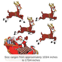 60 Piece Bulk Vintage Christmas Santa/Sleigh Cutouts