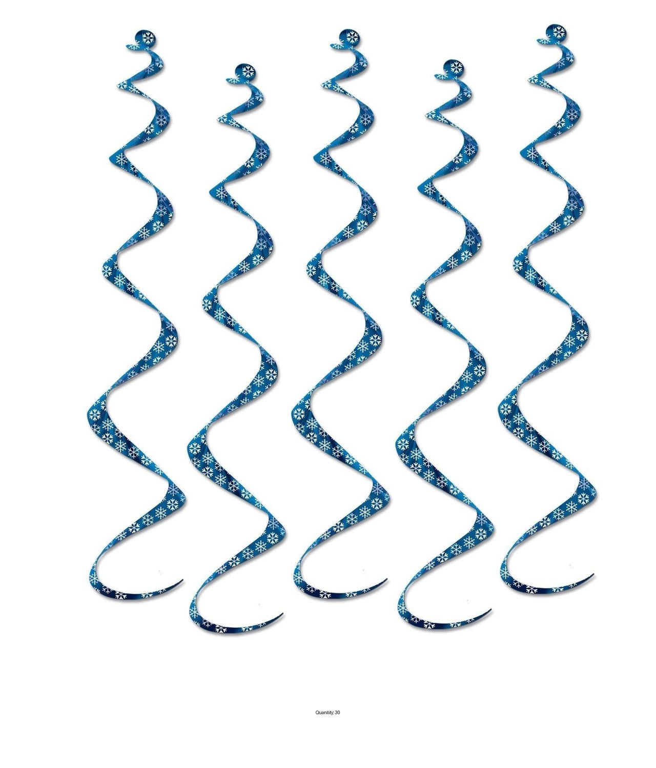 30 Piece Bulk Christmas Printed Snowflake Twirly Whirlys