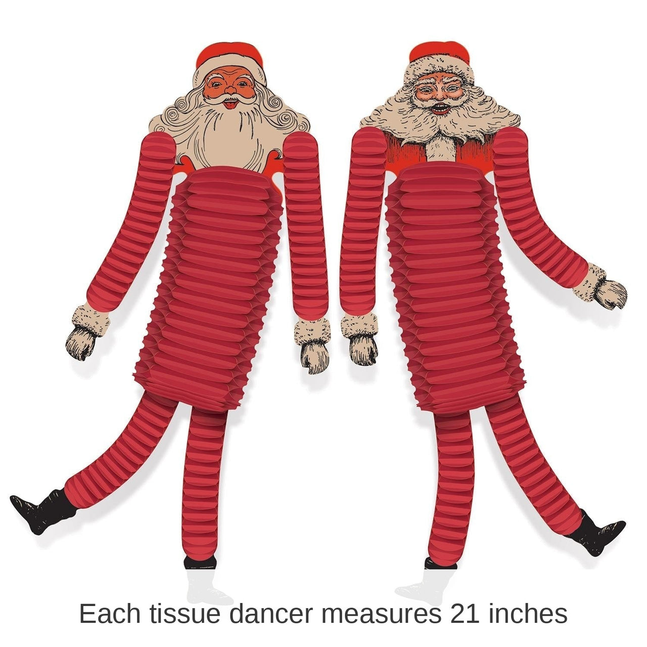 24 Piece Bulk Vintage Christmas Santa Tissue Dancers