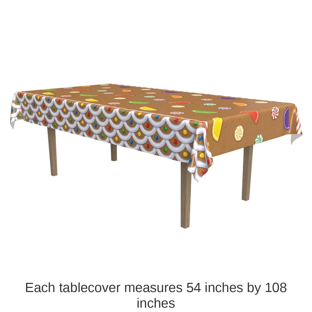 12 Pack Bulk Christmas Gingerbread House Tablecover