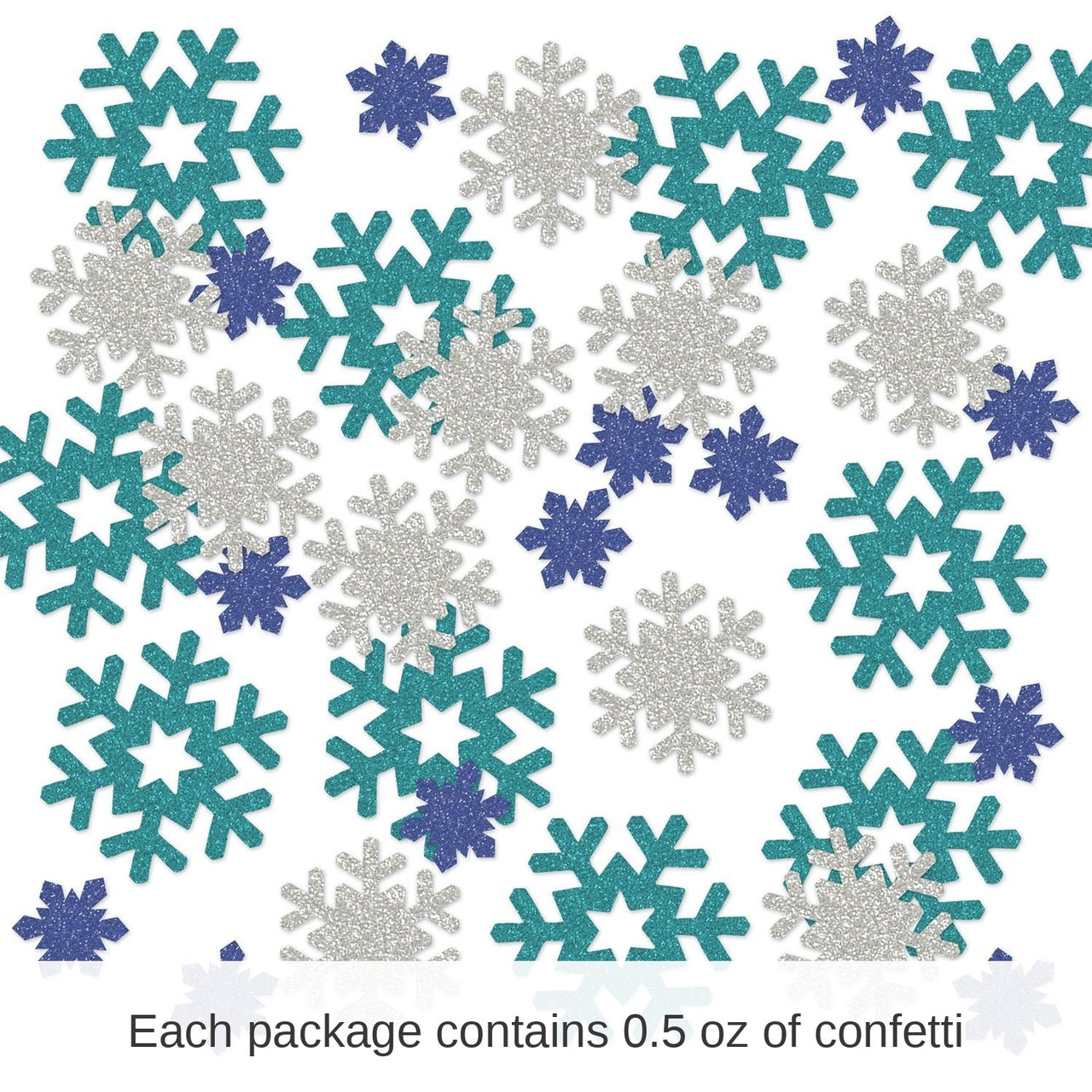 12 Pack Bulk Christmas Snowflake Deluxe Sparkle Confetti (0.5 Oz/Pkg)