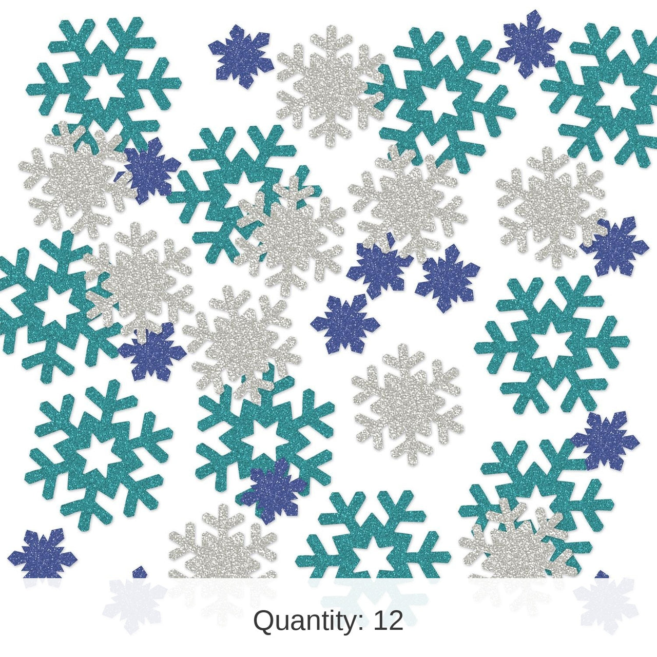 12 Pack Bulk Christmas Snowflake Deluxe Sparkle Confetti (0.5 Oz/Pkg)