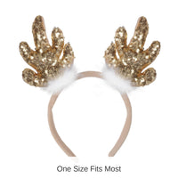 12 Pack Bulk Christmas Sequined Reindeer Antlers