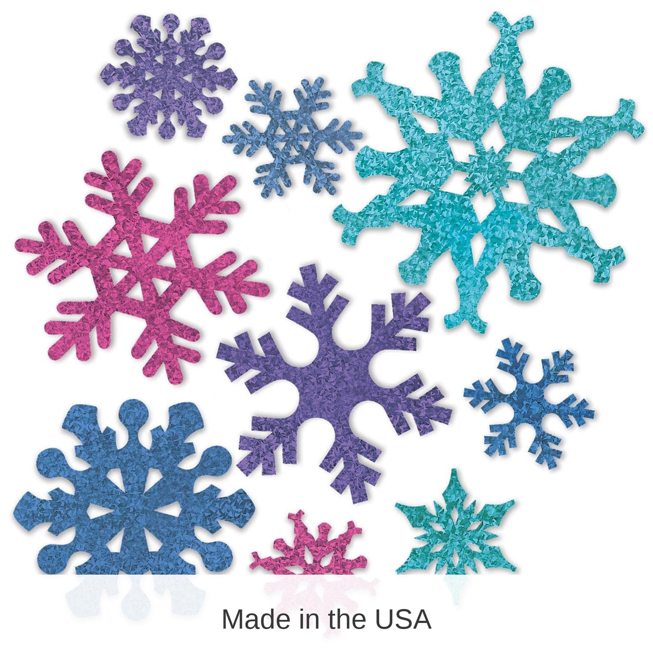 108 Pack Bulk Christmas Snowflake Cutouts- Asst Colors
