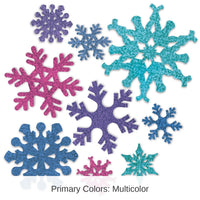 108 Pack Bulk Christmas Snowflake Cutouts- Asst Colors