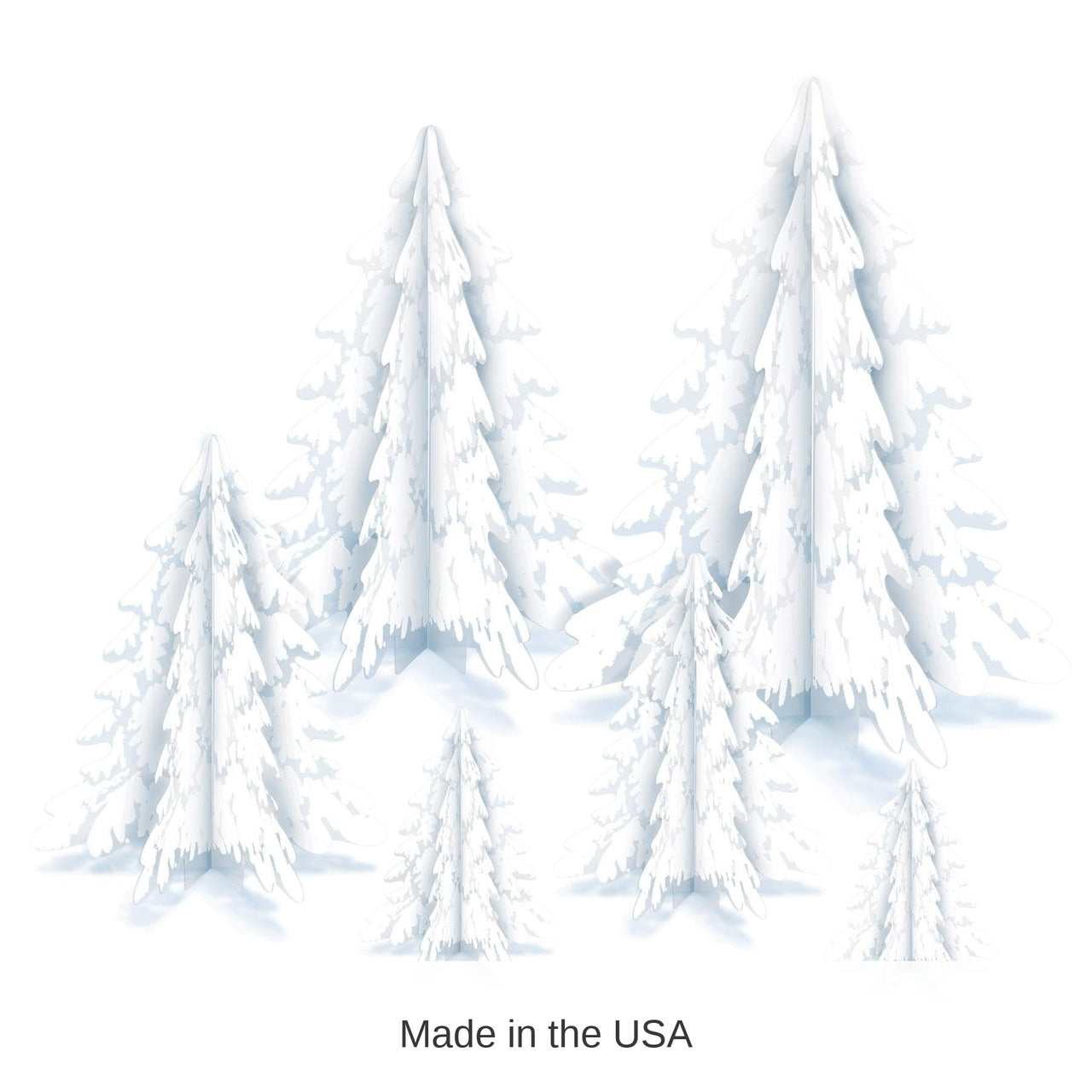 72 Pack Bulk Christmas 3-D Clear Plastic Winter Pine Tree Centerpieces