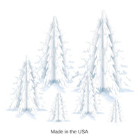 72 Pack Bulk Christmas 3-D Clear Plastic Winter Pine Tree Centerpieces