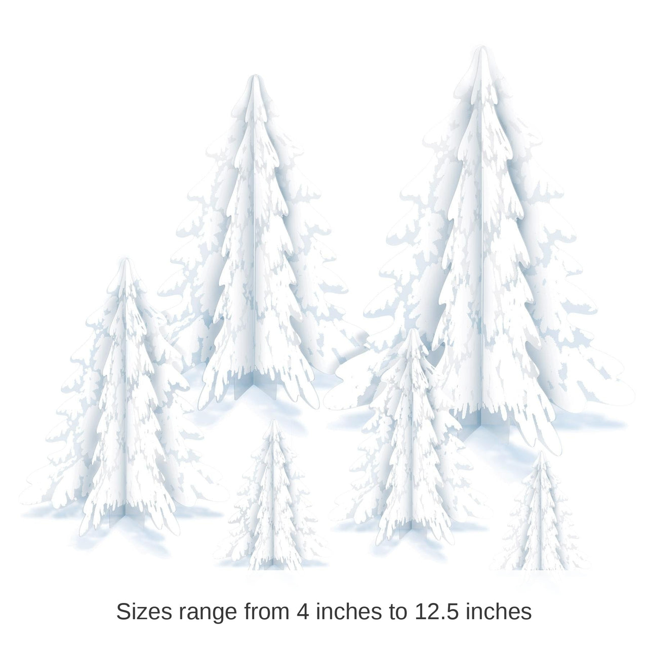 72 Pack Bulk Christmas 3-D Clear Plastic Winter Pine Tree Centerpieces