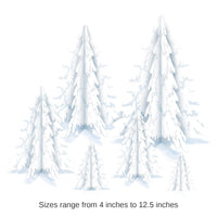 72 Pack Bulk Christmas 3-D Clear Plastic Winter Pine Tree Centerpieces