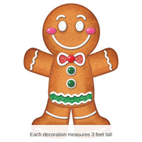 12 Pack Bulk Jointed Gingerbread Man Wall Decoration