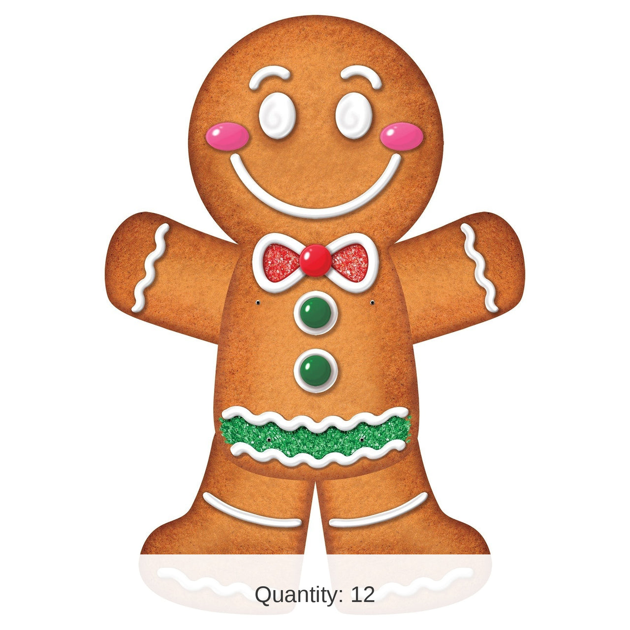 12 Pack Bulk Jointed Gingerbread Man Wall Decoration