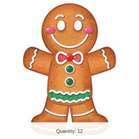 12 Pack Bulk Jointed Gingerbread Man Wall Decoration