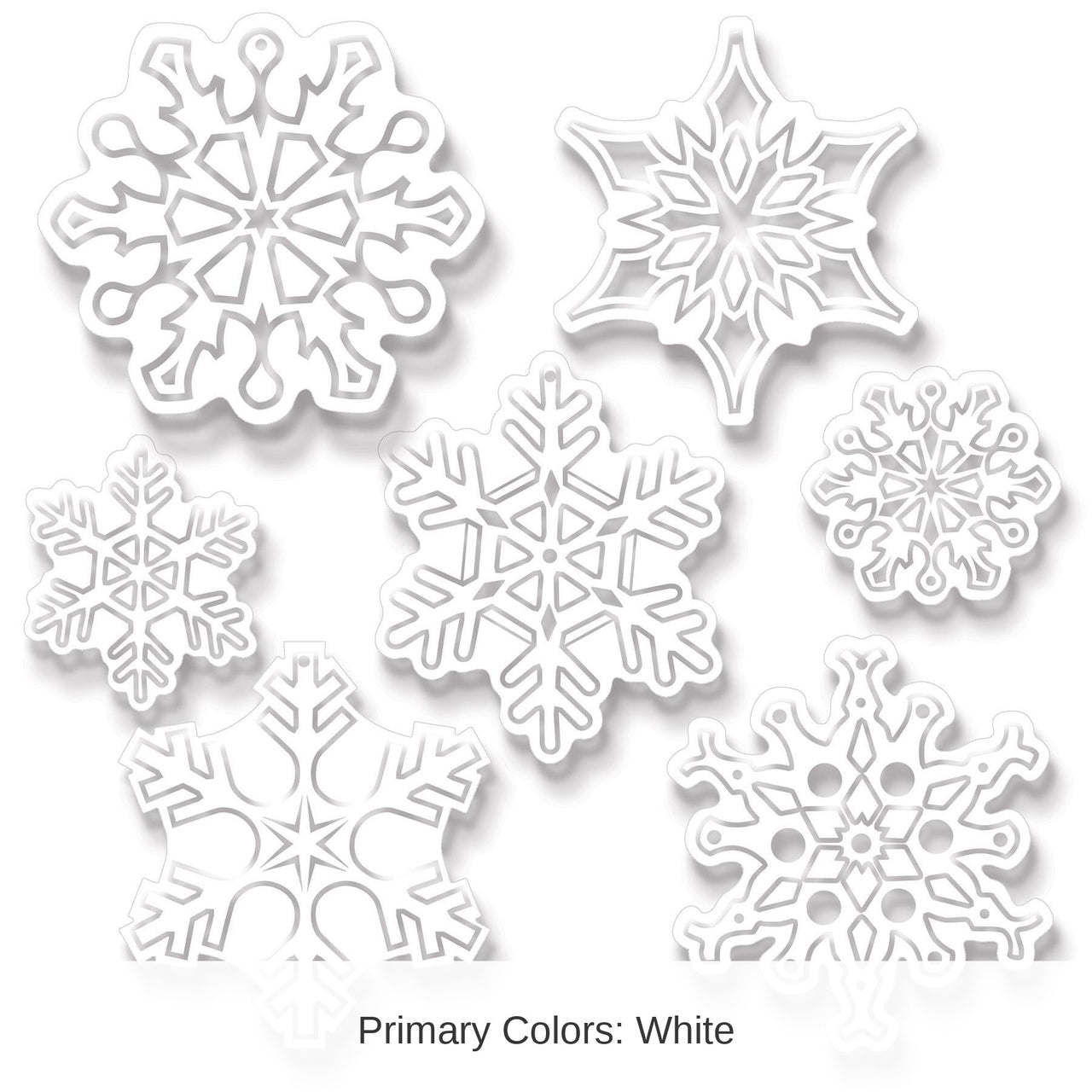 84 Pack Bulk Christmas Plastic Clear Die-Cut Snowflakes