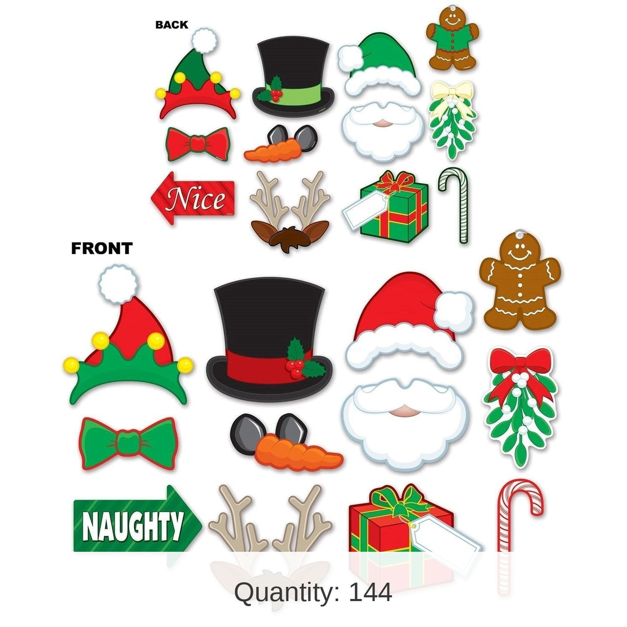 144 Pack Bulk Christmas Photo Fun Signs