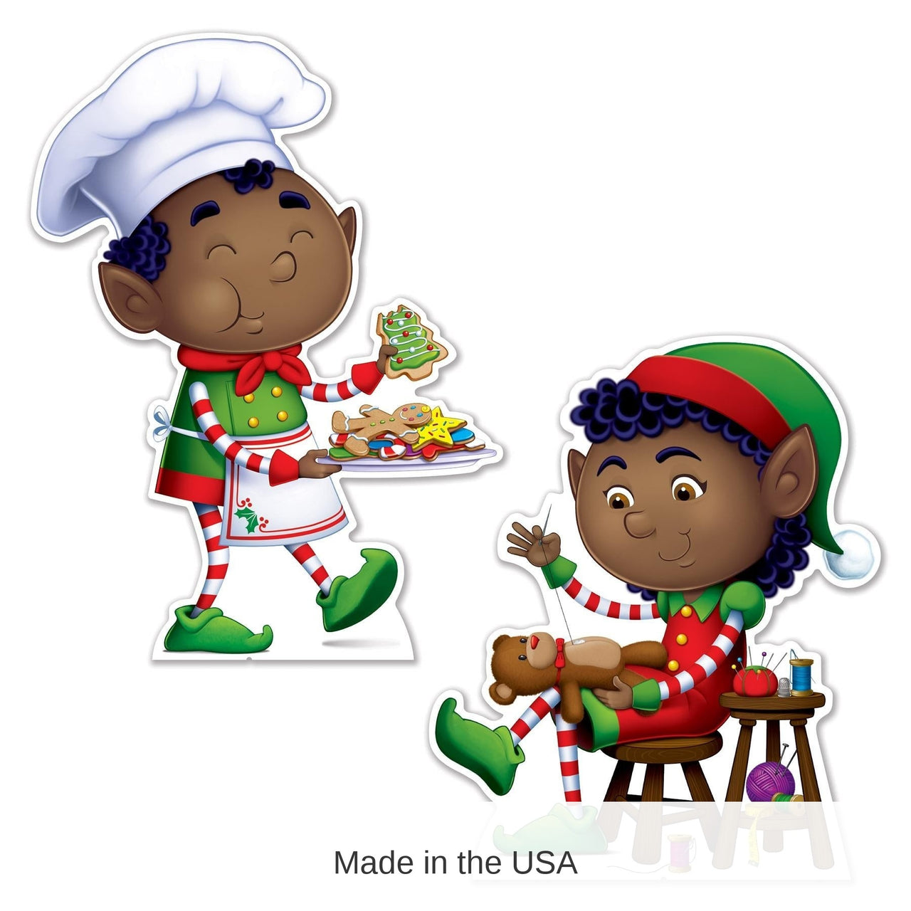 8 Pack Bulk Elves Stand-Up Decorations