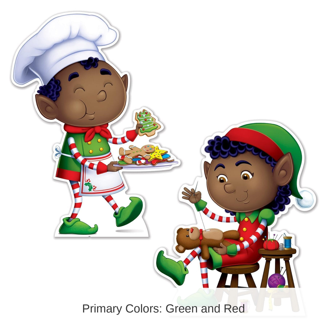 8 Pack Bulk Elves Stand-Up Decorations
