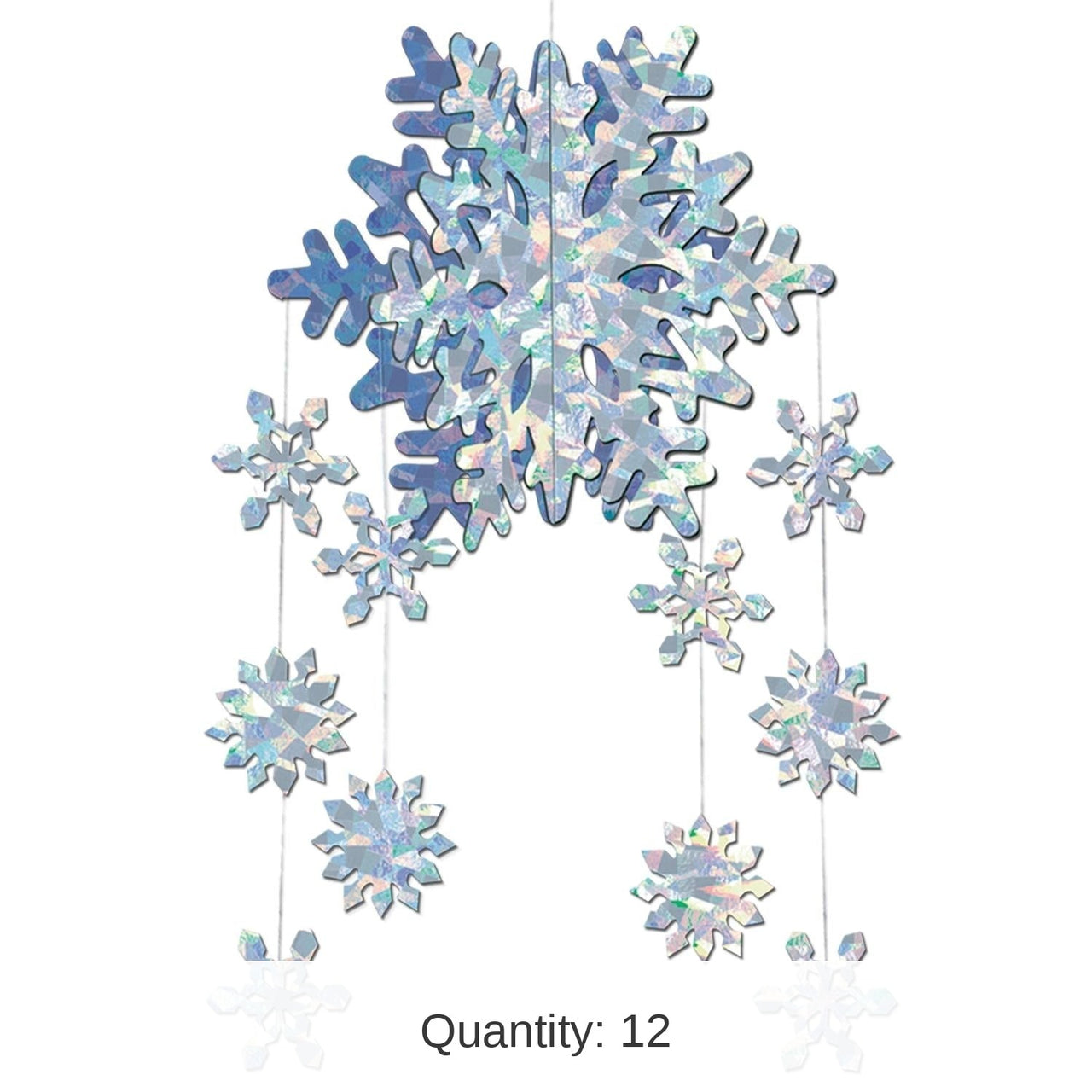 12 Pack Bulk Christmas 3-D Snowflake Mobile