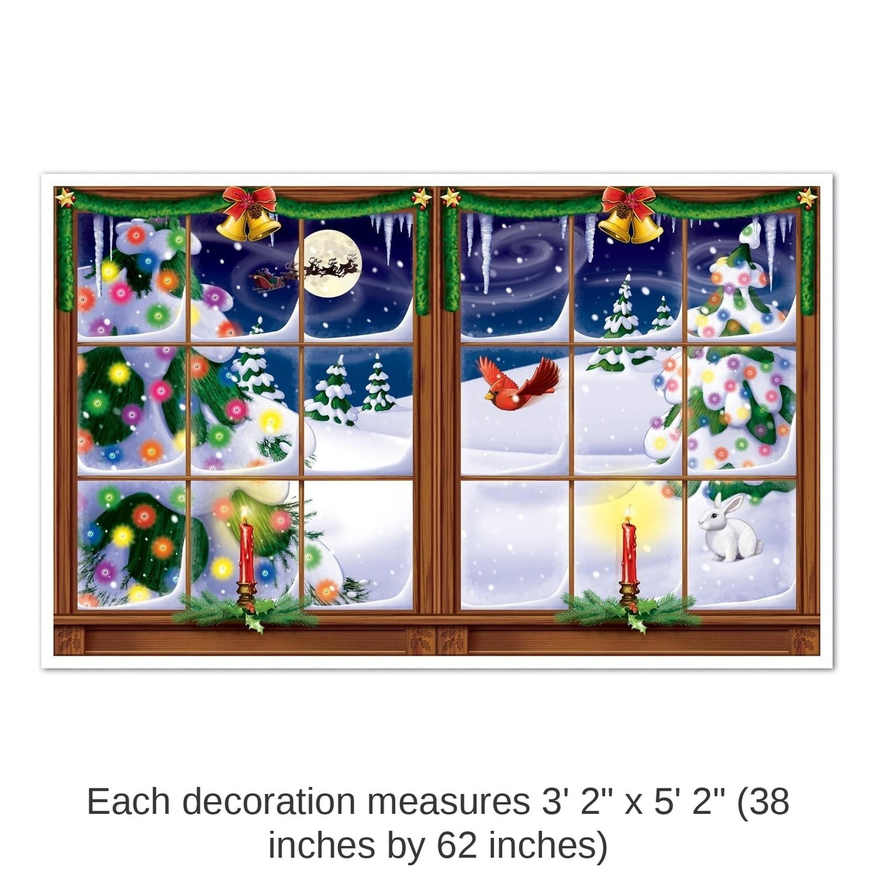 6 Pack Bulk Snowy Christmas Insta-View Decoration