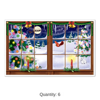6 Pack Bulk Snowy Christmas Insta-View Decoration