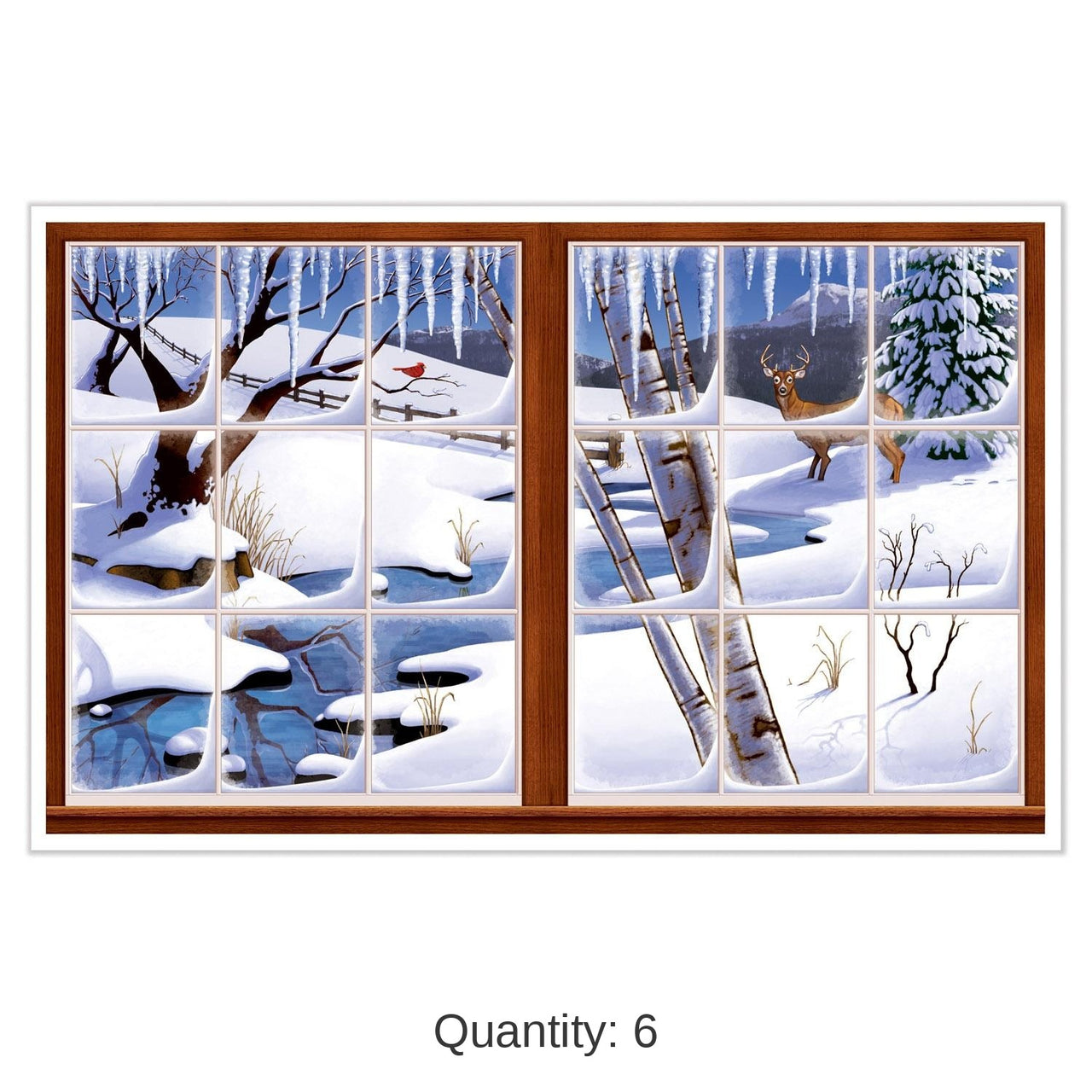 6 Pack Bulk Winter Insta-View Decoration