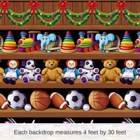 6 Pack Bulk Christmas Santa's Workshop Backdrop