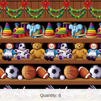 6 Pack Bulk Christmas Santa's Workshop Backdrop