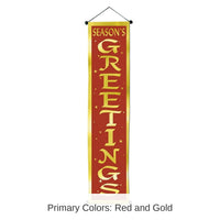12 Pack Bulk Christmas Season's Greetings Velvet-Lame Door Panel